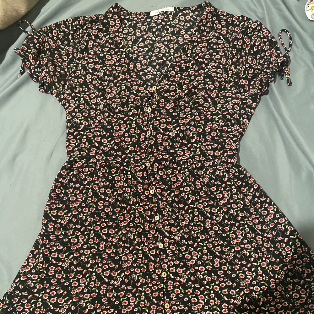 Floral button down dress